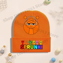 Sprunki Knitted Hat for Children Anime Cartoon Cute Knit Hat Boys Girls Winter Warm Fashion Cap Kids Windproof Hip Hop Caps Gift