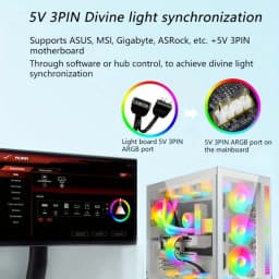 Computer Motherboard Graphics Card 8PIN+24PIN Power Supply Extension Cable Decorative Strip, ARGB Light Synchronization.