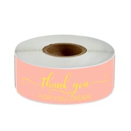 120pcs Rectangle Thank You For Your Order Sticker for packaging Stationary Stickers Roll Black Pink Transparent Thank you labels