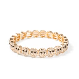 2024 New Gold Color Bangle Happy Elastic Bracelets For Women Beaded Accessory
