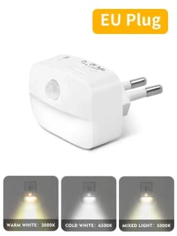 1/2/4pcs LED Night Light US EU Plug in Motion Sensor Light 220V 110V Wall Lamp for Home Hallway Stair Kitchen Bedroom Night Lamp