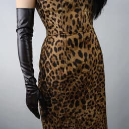 LONG GLOVES Faux Leather PU 15" 38cm Coffee Dark Deep Brown Loose Fit Unisex LLDLLNT