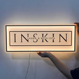 Custom Logo Neon Signs Business Personalized Floating Acrylic Business Sign Metal Acrylic LED Backlit Illuminated Decor Signs