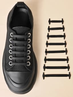 16Pcs/Pack White Silicone No Tie Shoe Laces Stretch Shoelaces For Sneakers Casual Shoes Sports Shoes Combat Boots