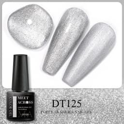 MEET ACROSS 7ml Orange Red Pink Gel Nail Polish Laser Sparkling Soak Off Semi Permanent Nail Art UV Gel Varnishes Spring Summer