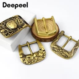 Deepeel 40mm Pure Copper Belt Buckles Head Solid Brass Pin Buckle for 38-39mm Belts Men Leather Craft Metal Jeans Accessories