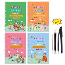 4 Books Magic Writing Copybook In Spanish Calligraphy Notebook Montessori Reusable Educational Calligraphic Letter Practice