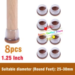 8PCS Soft Silicon Chair Leg Covers Felt Bottom Elastic Furniture Foot Protector Pads Anti-slip Table Legs Floor Protection Mat