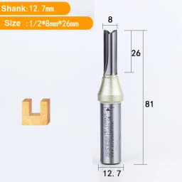 Arden 2 Flutes TCT Straight End Mill Woodworking CNC Tool Carbide Cutter 1/2 Shank Router Bit For Wood MDF Plywood Chipboard