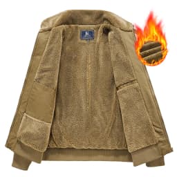 Mens New Thickened Fleece Lined Cotton Padded Jacket Winter Warm Coat For Middle Aged Elderly Men Casual Daily Thermal Male