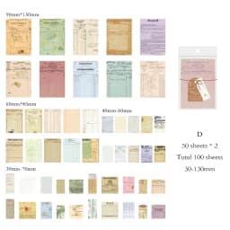 100pcs Vintage Scrapbooking Light Paper Kit DIY Junk Journal Collage Stationery Background Decor Materials for Creative Projects
