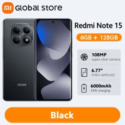 Global Version New Xiaomi Redmi Note 15 4G Smartphone 6GB / 8GB RAM 6000mAh 108MP Camera 6.77" AMOLED MTK Helio G100-Ultra 33W