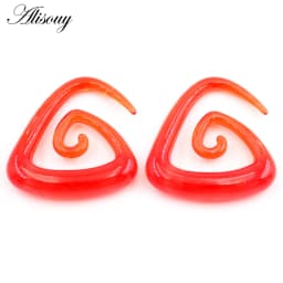 Alisouy 2pcs 1.6-10mm Irregul Triangle Acrylic Spiral Ear Tunnels Plugs Expander Stretcher Earrings Gauges Body Piercing Jewelry