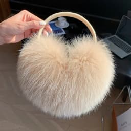 2027 New Winter Natural Real Fox Fur Earmuffs Plush Warm Decorate Women Cute Solid Ear Warmer Headphones Neck Warm Bib Scarf