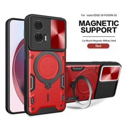 For Motorola Moto Edge 50 Fusion Case Slide Camera Protect Phone Case For Edge50 Fusion Armor Funda Magnet Ring Stand Back Cover
