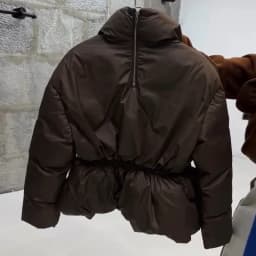 Casual Solid Women's Cotton Coats Back Zippers Stand Collar Thicken Waist Jackets 2026 Autumn Winter Fashion Lady Outwear