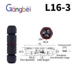 IP68 L12 L16 L20 L25 Waterproof Cable Connector 2/3/4Pin Screw Wiring Terminal Wire Connectors for Electrical Light Junction Box