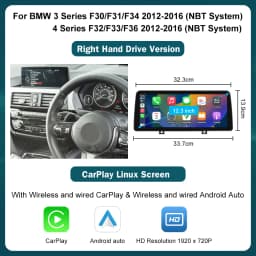 12.3 Wireless CarPlay Android Auto Multimedia Linux Screen For BMW 1 2 3 4 Series F20 F21 F22 F30 F31 F32 F33 NBT OR EVO