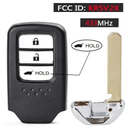 KEYECU 434MHz ID47 FCC ID: KR5V2X 2 / 3 / 4 Buttons Keyless Remote Car Key Fob for Honda CR-V HR-V Pilot City Jazz Civic Grace