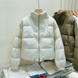 Dongda Gate ort Puffer Jaet Women's Loose Fit Thiened Splicing Bread Sle Coat Warm Zipper Closure Long Sve Cotton
