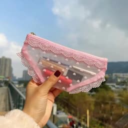 Mesh Briefs Shape Cosmetic Bag Korean Style Decorative Makeup Storage Pouch Jewelry Organizer with Zipper Travel Storage Bag