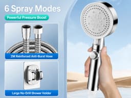 High Pressure Shower Head Handheld Large Panel Rainfall Showerhead with One-Key Stop Water Saving for Bathroom Accessories