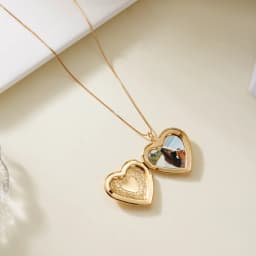 Gold Plated Heart-shaped Pendants Can Openable Photo Frame Love Faith Hope Locket Pendant Necklace Family Jewelry Gift