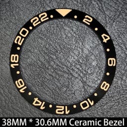 Sloping 38mm * 30.6mm Ceramic/Aluminum Blue Luminous Bezel GMT and Diving Watch Insert Fit for 40mm Watch Case Replacement Watch