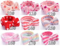 Stripe Polka Dots Leopard Coral Fleece Soft Headband Cross Top Knot Hairband Women Girls Wash Face Spa Headwear Hair Accessories