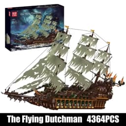 Mould King 13197 Pirate Ship Building Blocks Flying Dutchman Boat Construction Kit for Adults Kids Bricks Toys Christmas Gifts