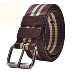 Men's Casual Canvas Belt - Pin Buckle Canvas Strap, Durable and Sturdy Trouser Belt