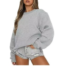 Spring Autumn Women's sweatshirt daily Casual Pullover Solid Color Sportswear comfort O-Neck Tops Loose long sleeve sweatshirt