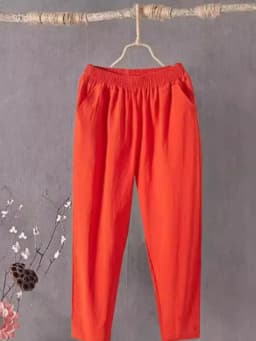 Cotton Linen Loose Fit Summer Thin White Casual Pants High Waist Nine Points Harlan Pants for Women Commute Sle Korean Version