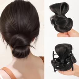 4-inch synthetic low-tie ball head wig, a clip-on bun wig that naturally connects to a woman's ponytail Hair extension