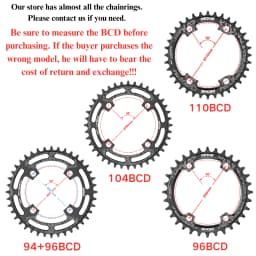 Deckas 104BCD Round Narrow Wide Chainring MTB Mountain Bike Bicycle 104BCD 32T 34T 36T 38T Crankset Tooth Plate Parts 104 BCD