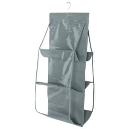 6 Pocket Hanging Handbag Organizer For Wardrobe Closet Gray Waterproof Storage Bag Door Wall Clear Sundry Bag With Hanger Pouch