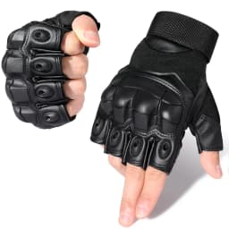 PU Leather Tactical Half Finger Gloves Airsoft Combat Shooting Hunting Paintball Outdoor Work Anti-skid Fingerless Men Women