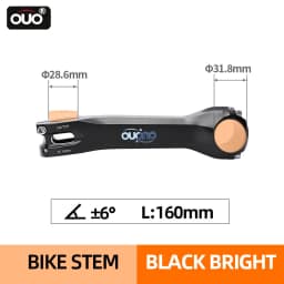 OUO Long Bicycle Handlebar Stem CNC 160/170/180mm Mtb Bike Table 6/17Degree Takeaway 31.8 For Bicycle Downstem 7075 Aluminum
