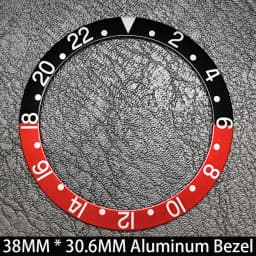 Sloping 38mm * 30.6mm Ceramic/Aluminum Blue Luminous Bezel GMT and Diving Watch Insert Fit for 40mm Watch Case Replacement Watch