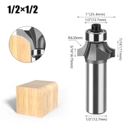 1pc 1/4" 1/2" Shank Woodworking Round Router Bit Woodworking Milling Cutter Slotting Tool Trimming Machine Router Bit