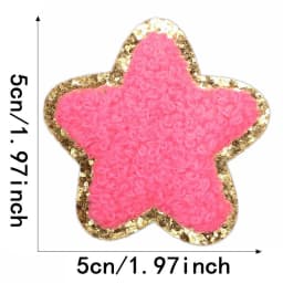 10pcs Set Chenille Self-Adhesive Patches Shiny Glitter Base Lightning Star Rainbow Patch for Bags Hats Jackets Clothing