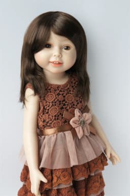 JD762 Natural curls Mid long doll wigs that can be tilted and self trimmed with bangs Full sizes Doll Accessories