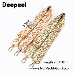 1Pc 38mm Jacquard Canvas Bag Strap for Women's Handbag Replace Handle 75~130cm Adjust Shoulder Straps Crossbody Bags Accessories