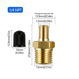 Brass Tire Valve Stems 1/8 NPT 1/4 NPT M8x1 High-Quality Air Valves for Car Motorcycle Bike Tires Caps Durable