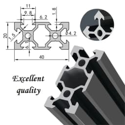 1Pcs 2040 V/T-Slot Aluminum Profile Extrusion 100 200 300 400 500 -1000mm Aluminum Extrusion Rail 20x40mm for DIY 3D Printer CNC
