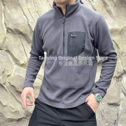 Quick Dry Half Zip Sweater Couple Outfit Z Shaped Weave 280g Polyester Fiber Outdoor Style Breathable Autumn Winter Hoodie