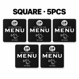 NFC 215 Square Round Programmable Google Review Menu Card 13.56MHz Adhesive PVC Desktop NFC Tag for Restaurants Cafes and Stores