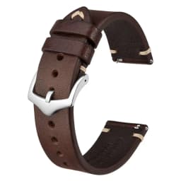BISONSTRAP Crazy Horse Leather Watch Strap Bands,18mm 20mm 22mm,for Smartwatch Huawei Samsung Galaxy Gear,Black Green Brown