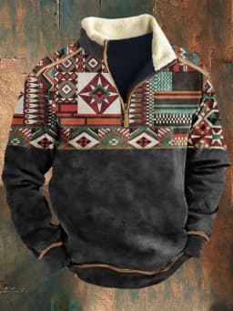 Spring Autumn New Men Wool Collar Half-zipper Hoodies Sweatshirts Print Casual European American Trend Jacket Long-sleeved Tops