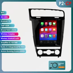 Hizpo Android 13 Wireless Carplay Auto Car Multimedia Player for VW Volkswagen Golf 7 2014-2018 for Tesla Style Screen 9.7" Wifi